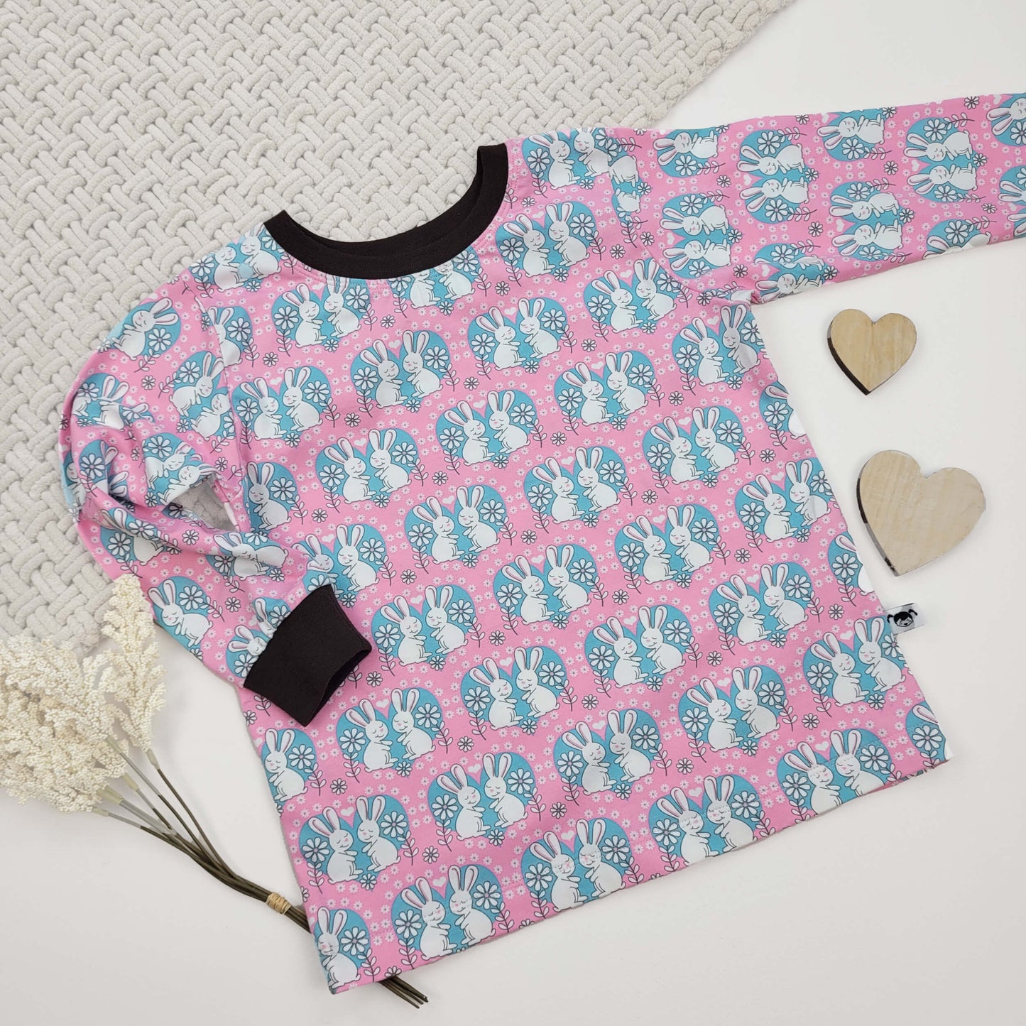 Langarmshirt Hasen Gr. 98/104