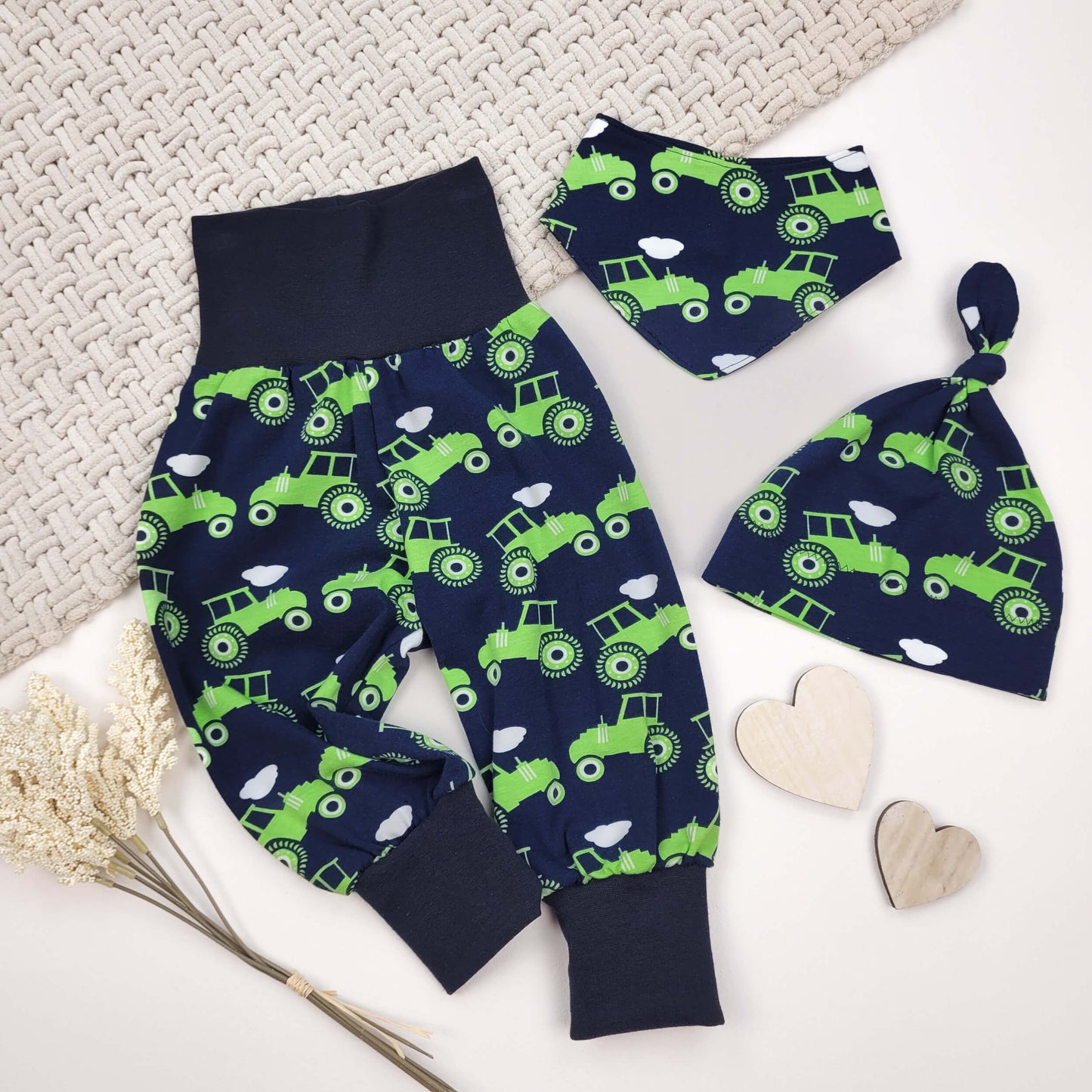 3er Set Traktoren Gr. 62/68