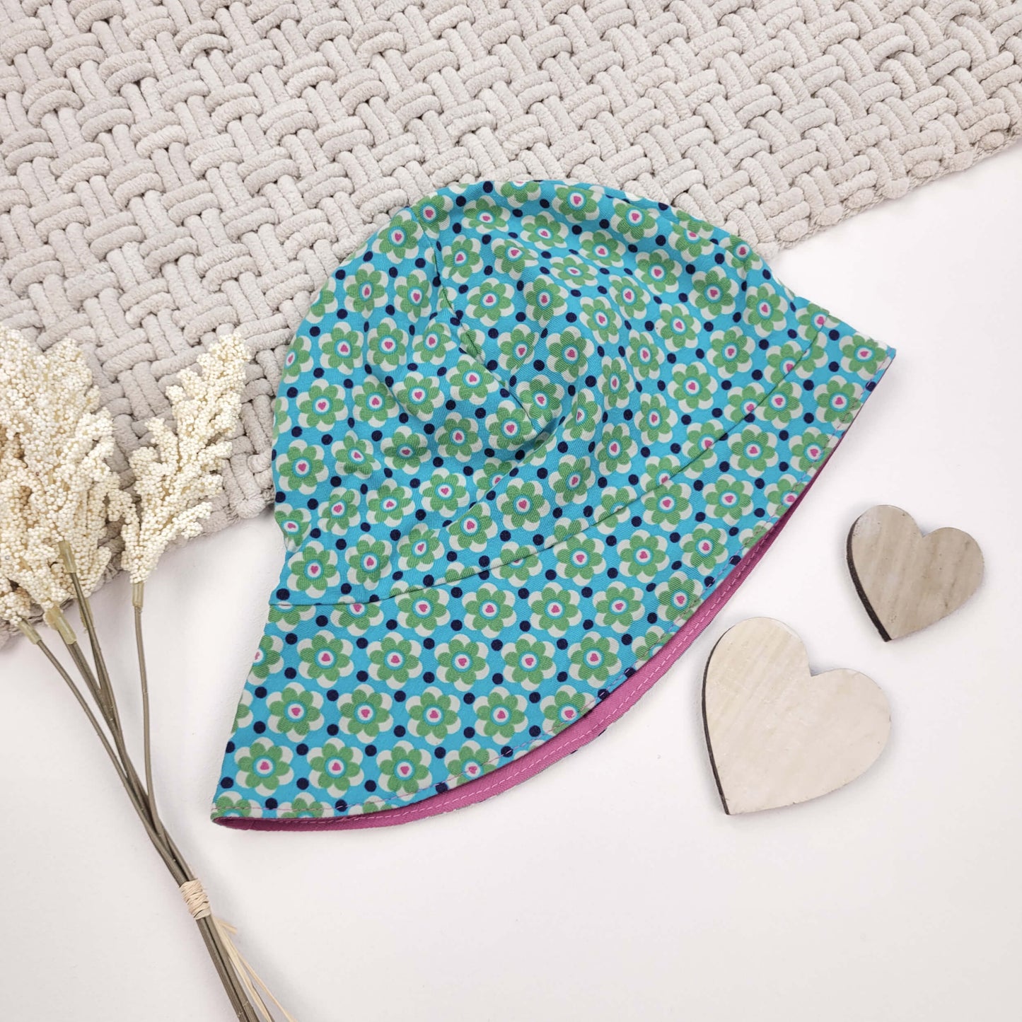 Sonnenhut Blumen grün/blau KU 50-54cm