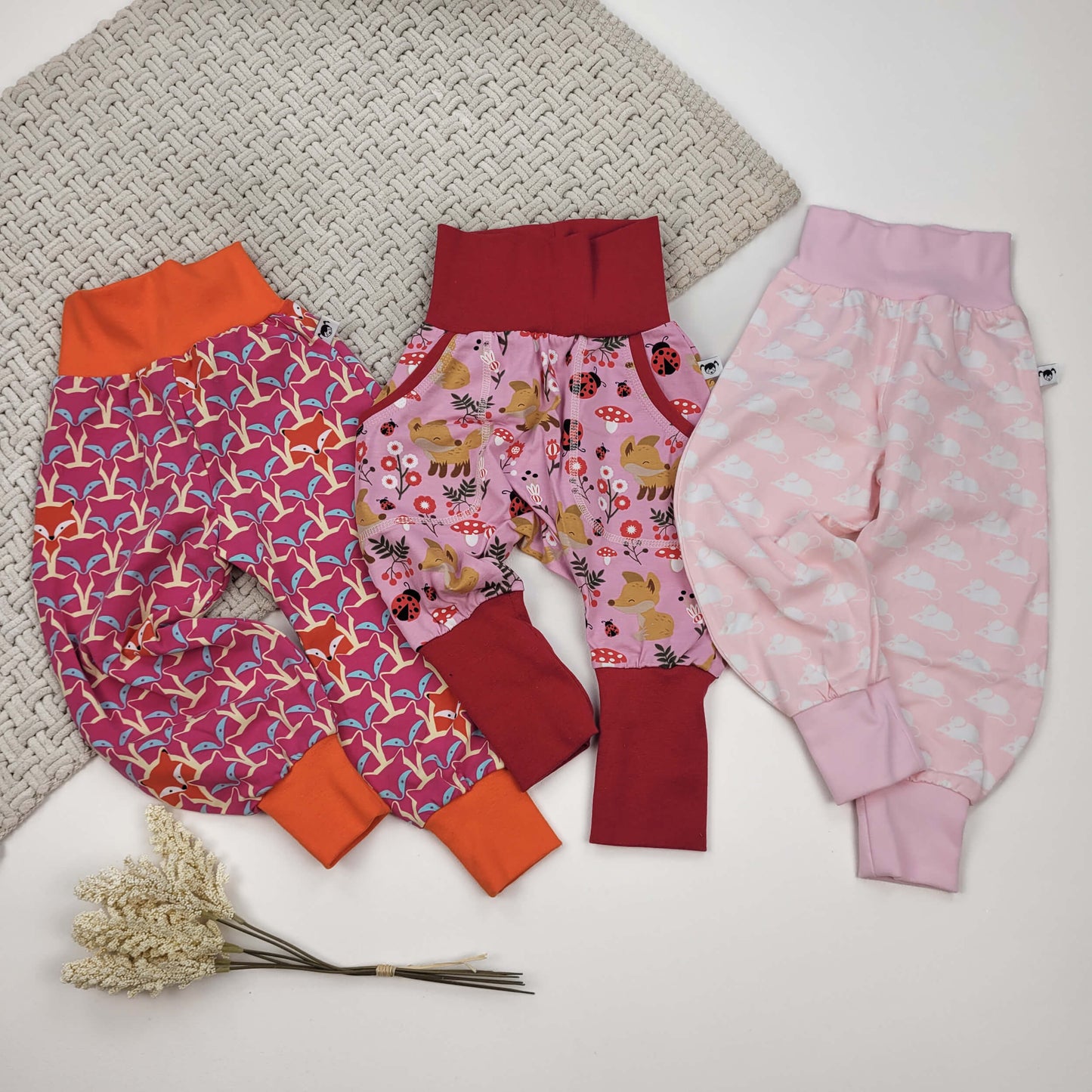 Hosen 3er Set Maus/Fuchs Gr. 74/80