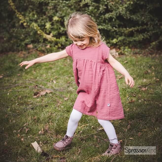 Musselin-Kleid marine