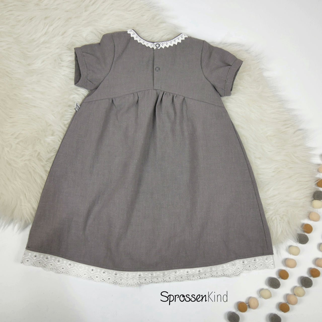 Leinenkleid grau Gr. 98/104