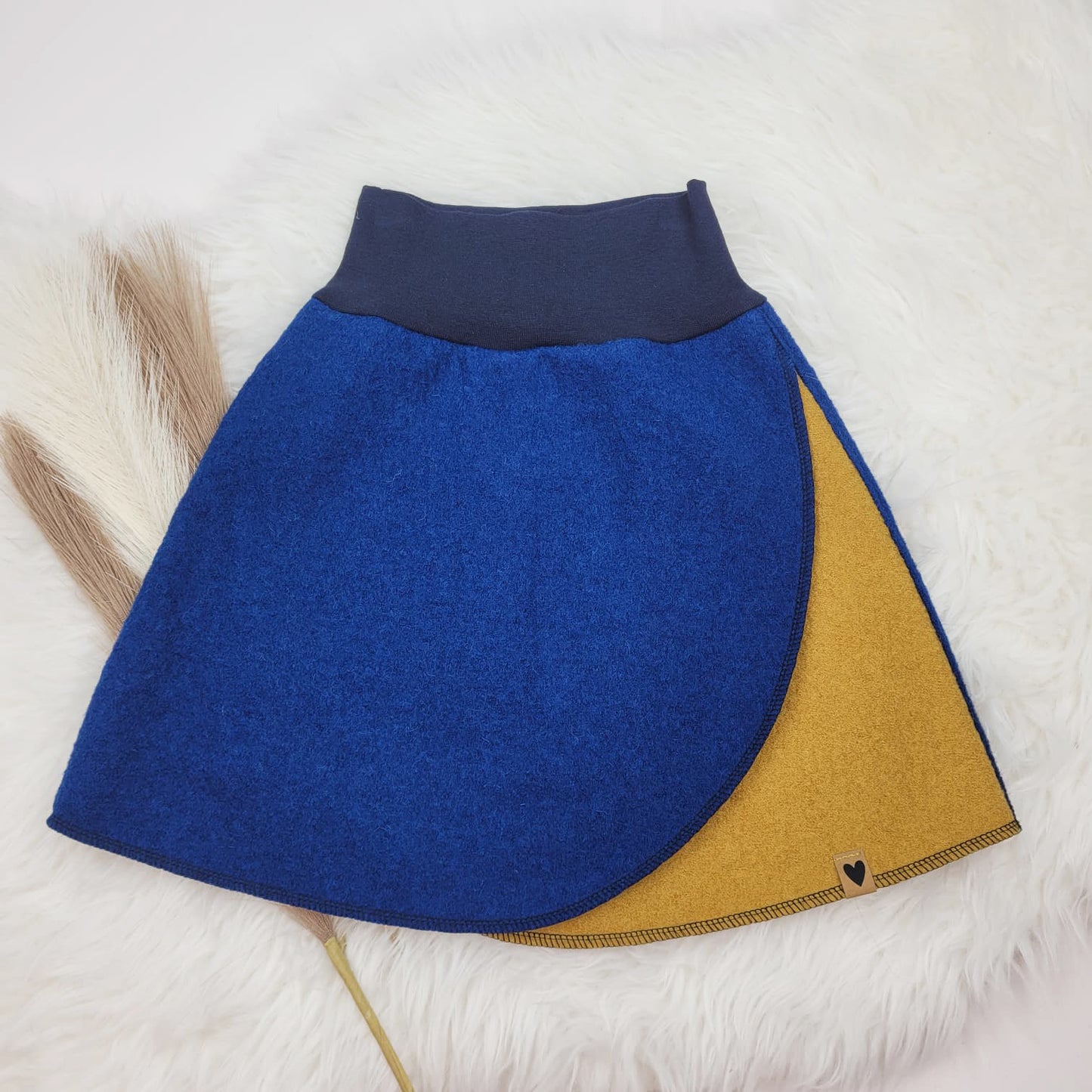 Walkrock blau/senf Gr. 122/128