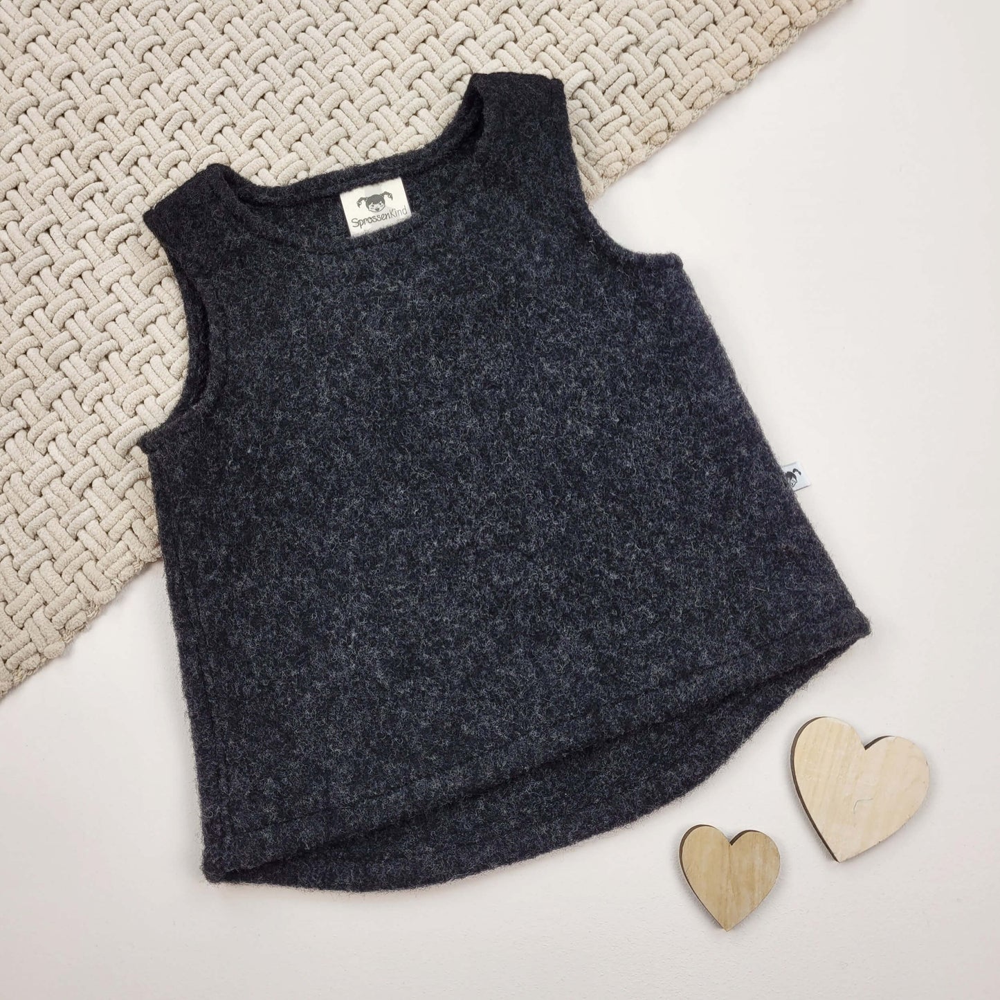 Wollfleece Pullunder anthrazit Gr. 86/92