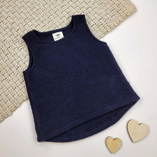 Wollfleece Pullunder marine Gr. 86/92