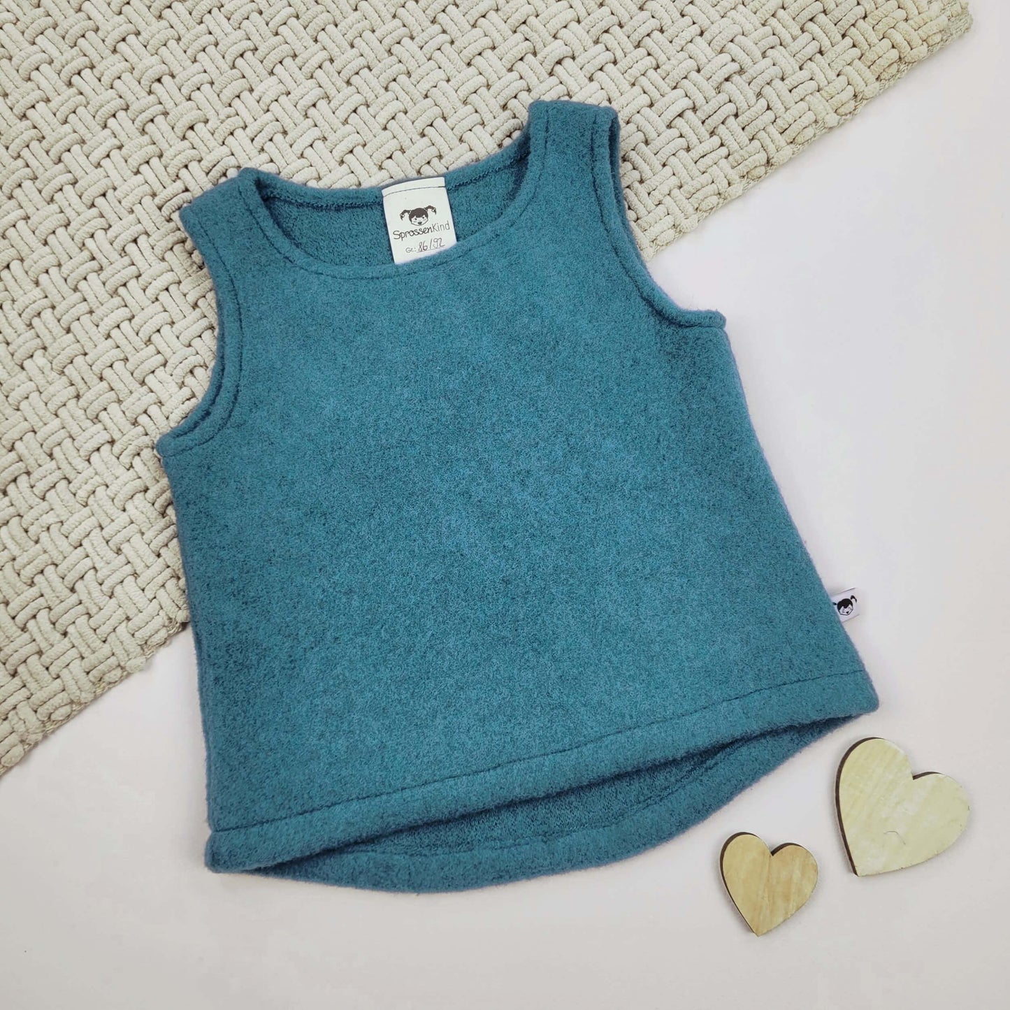 Wollfleece Pullunder türkis Gr. 86/92