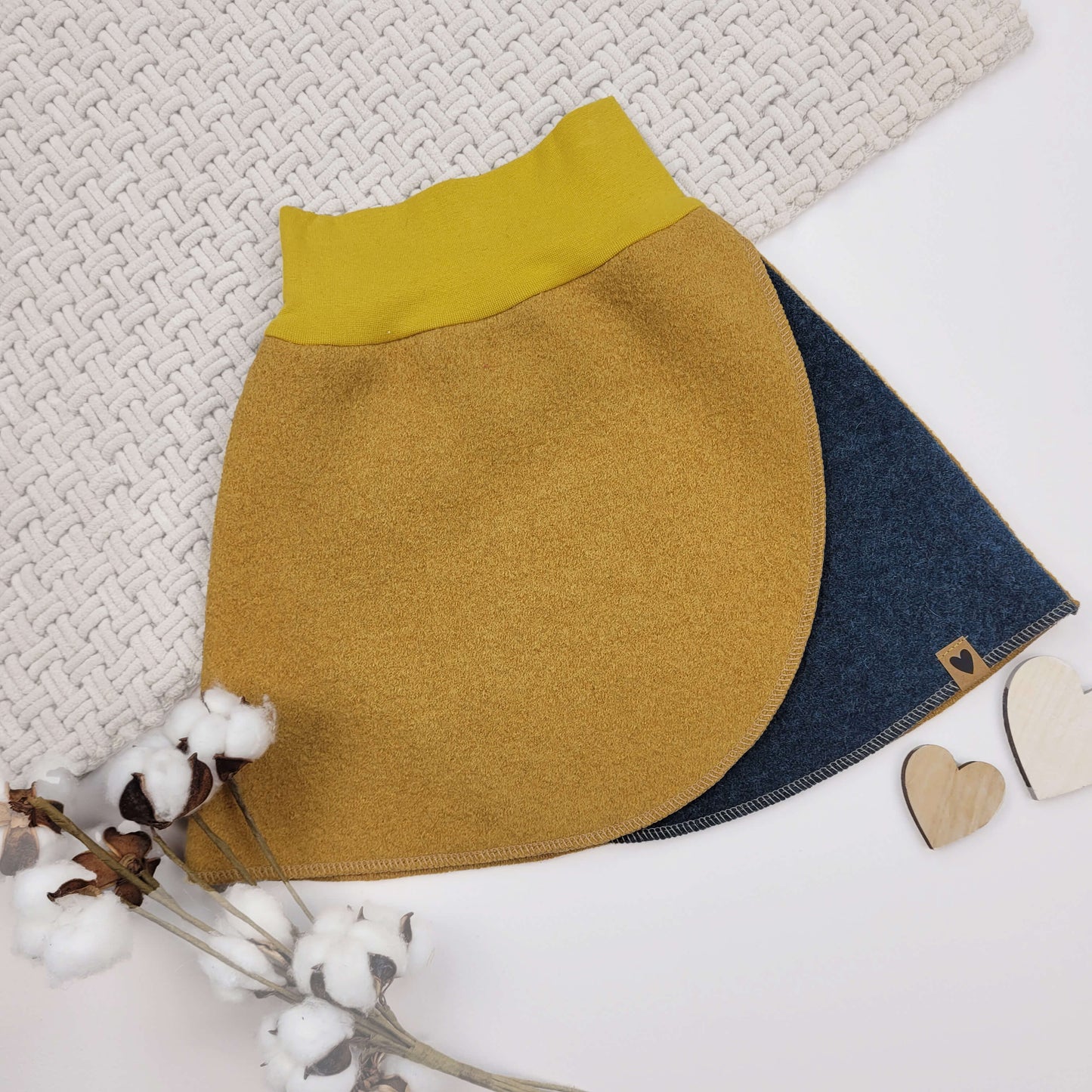 Walkrock senf/blaugrau Gr.110/116