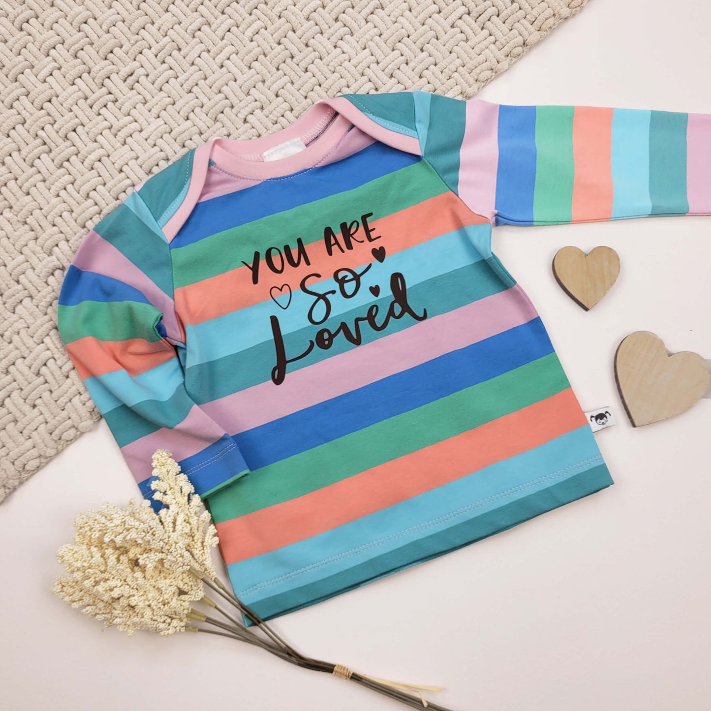 Langarmshirt "so loved" Gr. 74/80