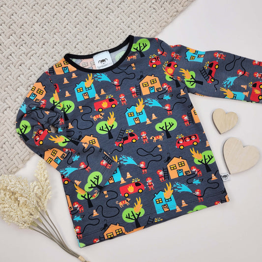 Langarmshirt Feuerwehr Gr. 86/92