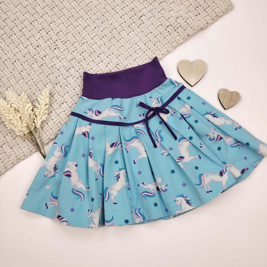 Faltenrock Einhörner Gr. 110/116