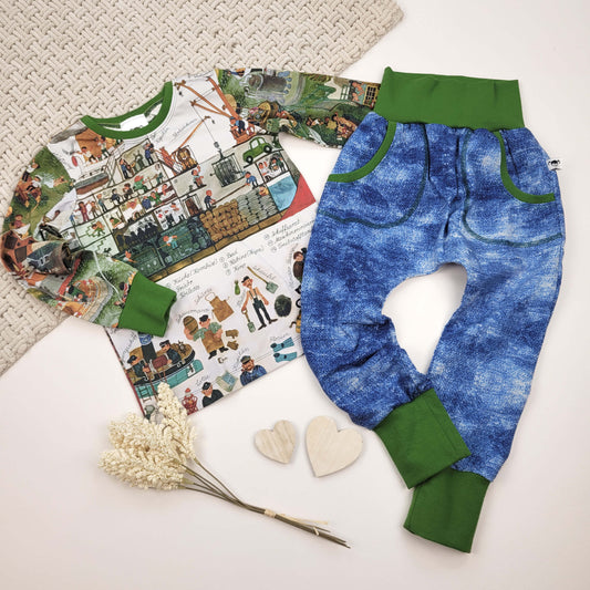 Set Wimmelbild Hafen grün Gr. 98/104