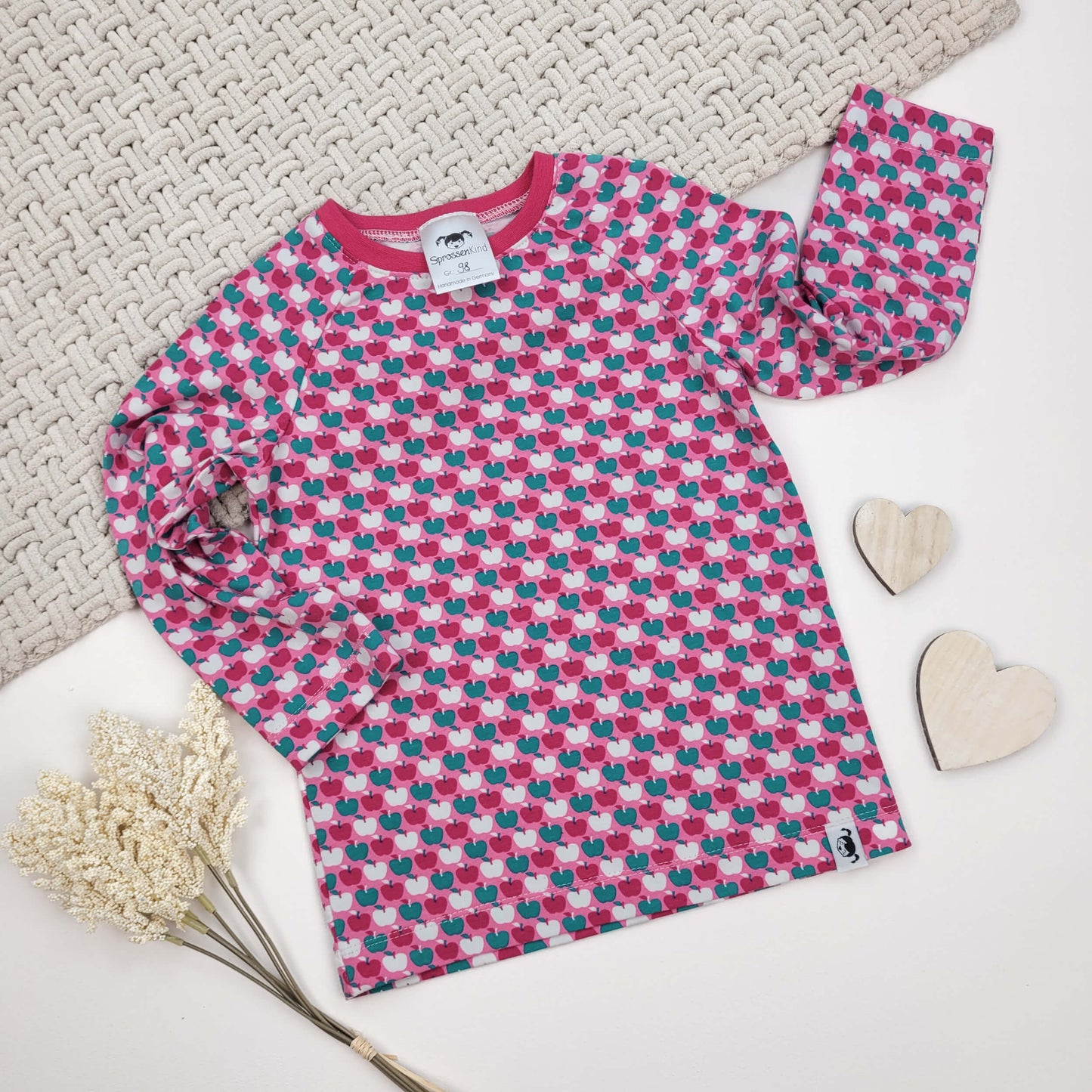 Langarmshirt Äpfel Gr. 98