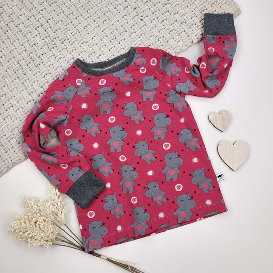 Langarmshirt Nilpferd Gr. 98/104