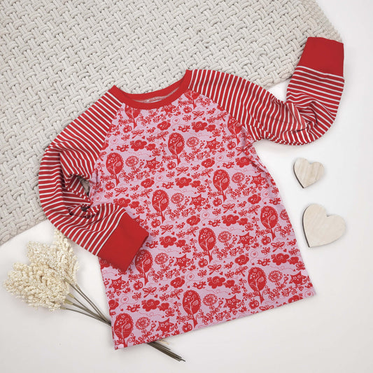 Langarmshirt rote Eulen Gr. 98/104