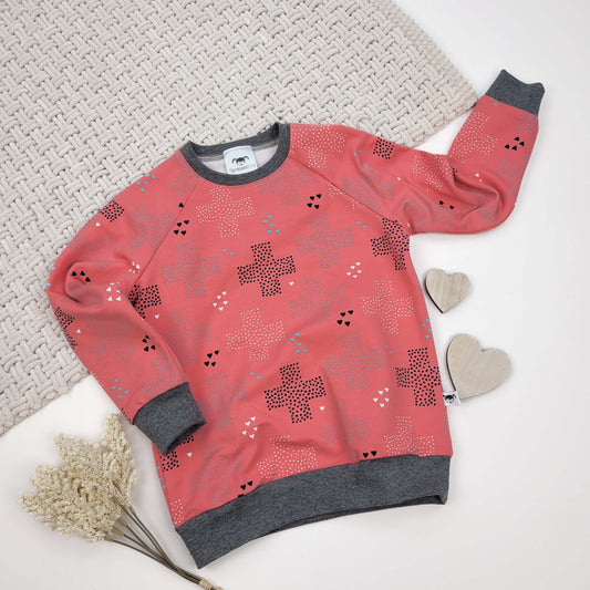 Pullover Kreuz/Herz Gr. 98/104