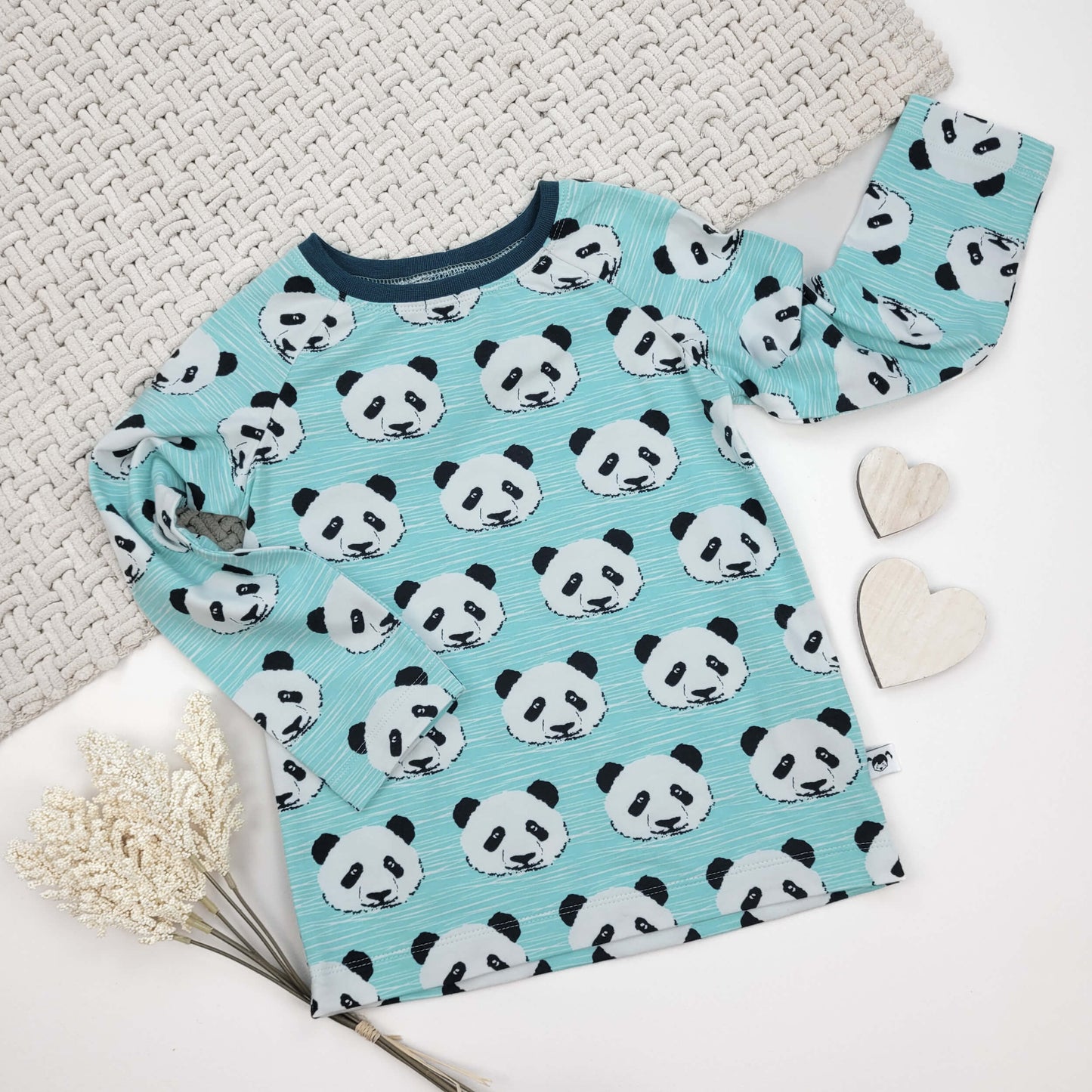 Langarmshirt Panda Gr. 98/104