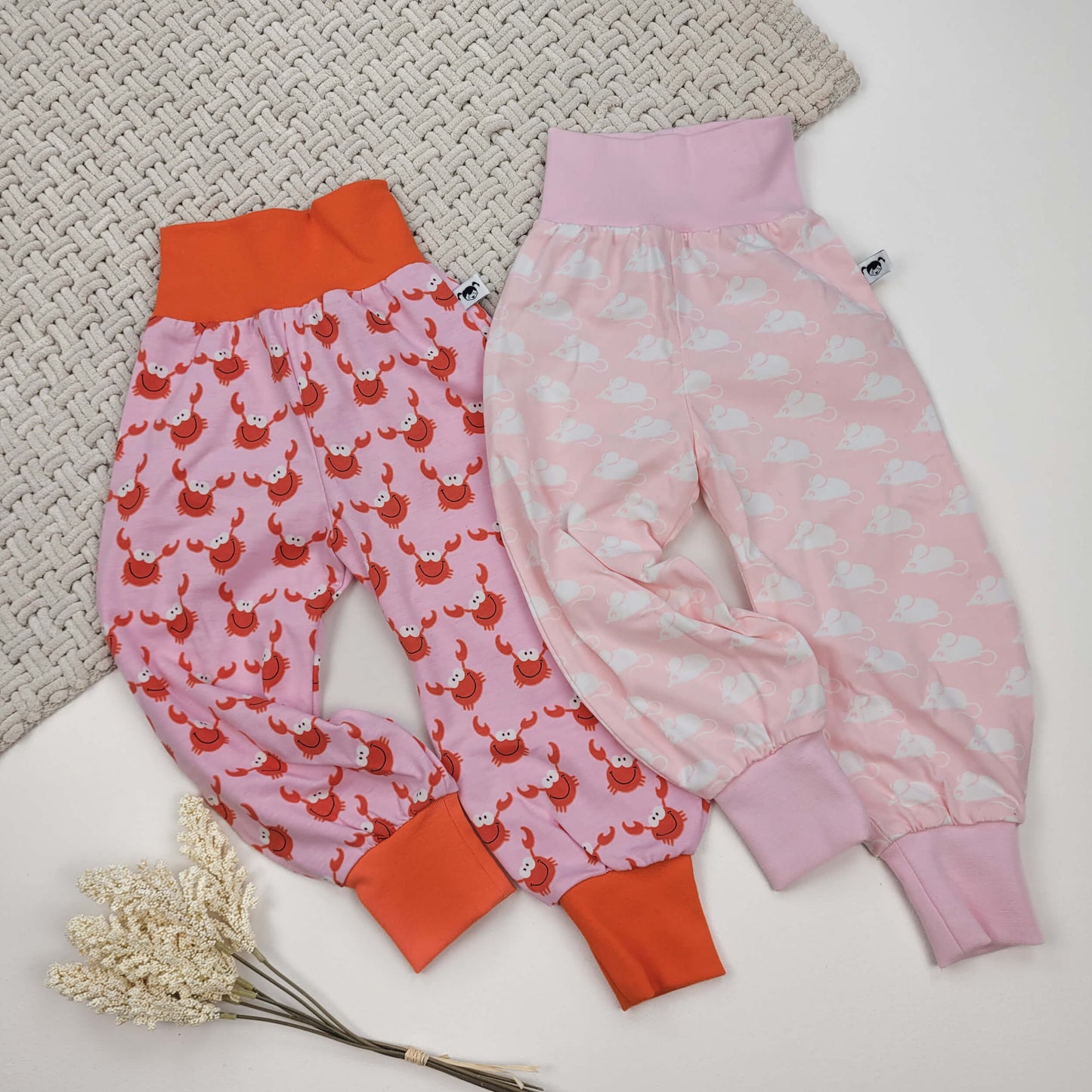 Hosen 2er Set Mäuse/Krabben Gr. 74/80
