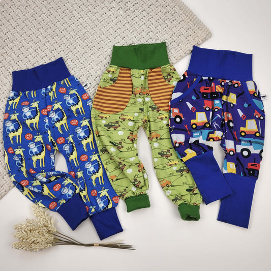 Hosen 3er Set Giraffe/Fahrzeuge Gr. 74/80