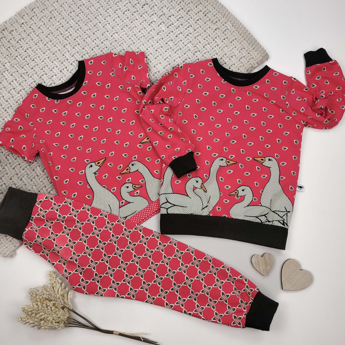 Schlafanzug Set Gänse Gr. 98/104