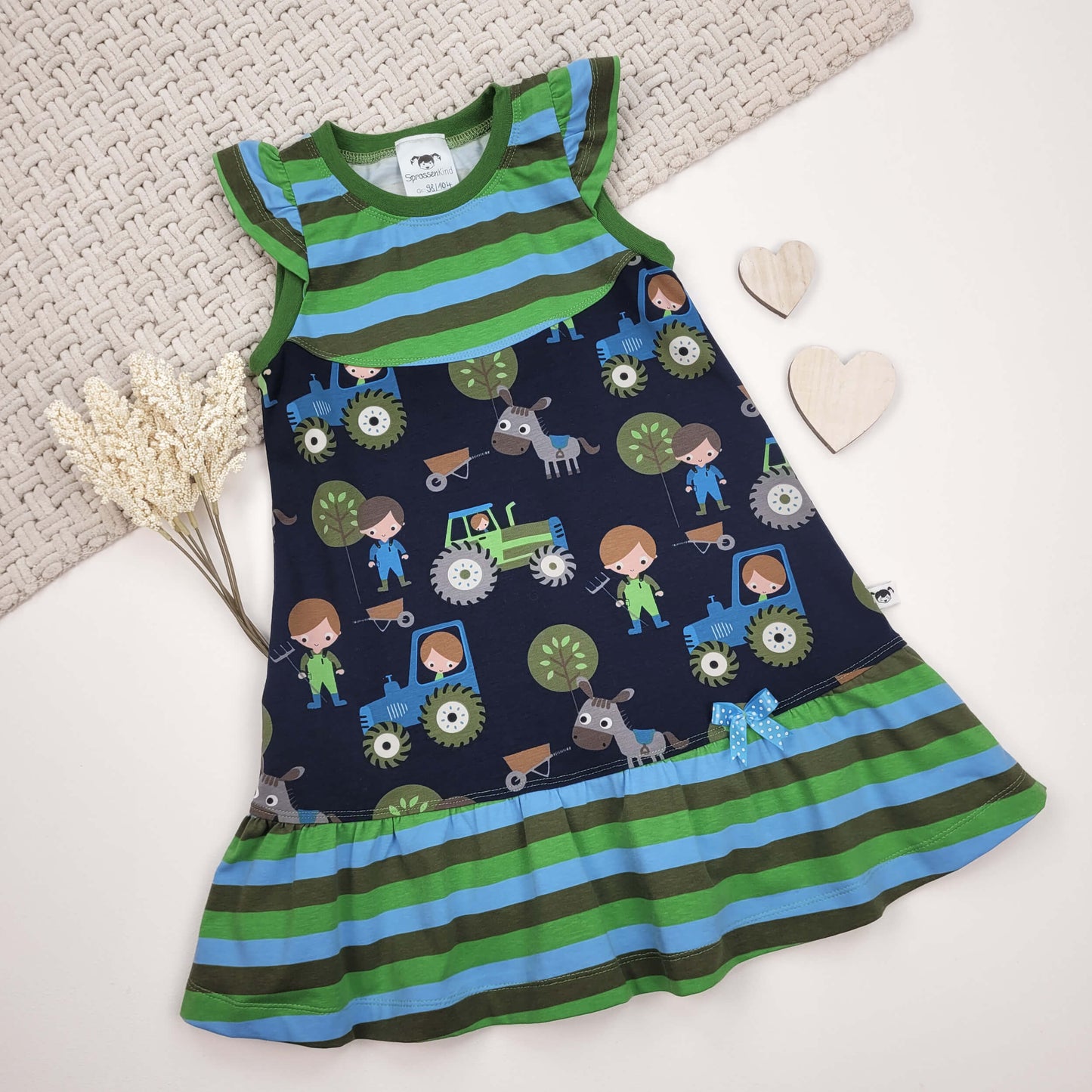 Sommerkleid Bauernhof Gr. 98/104