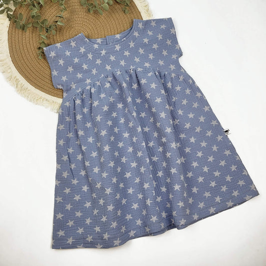 Musselin-Kleid Sterne Gr. 98/104