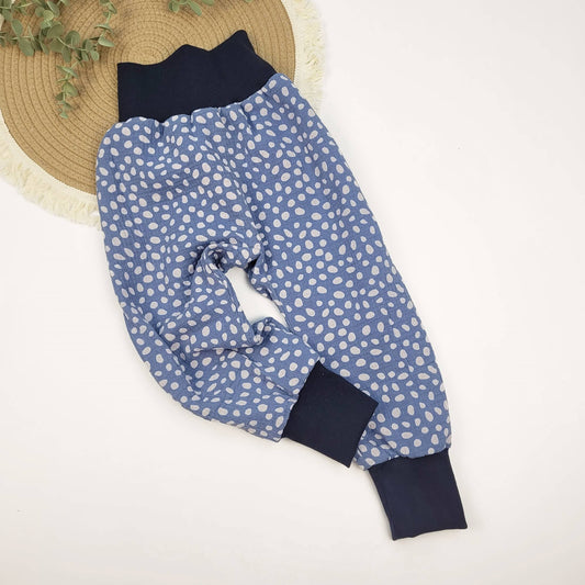 Musselin-Hose blau dots Gr. 98/104