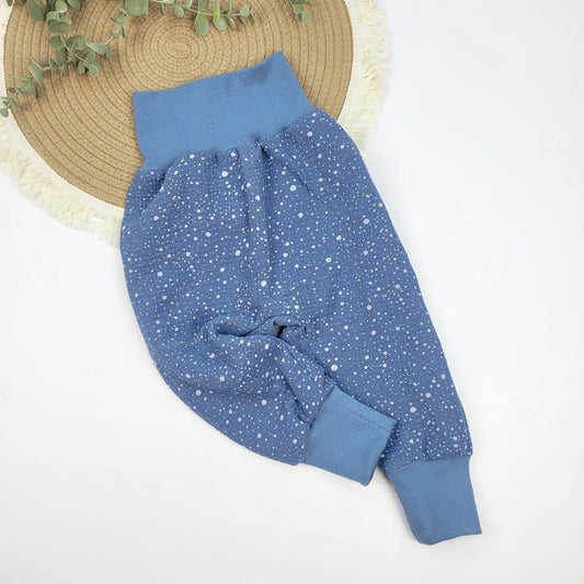 Musselin-Hose blau Punkte Gr. 74/80