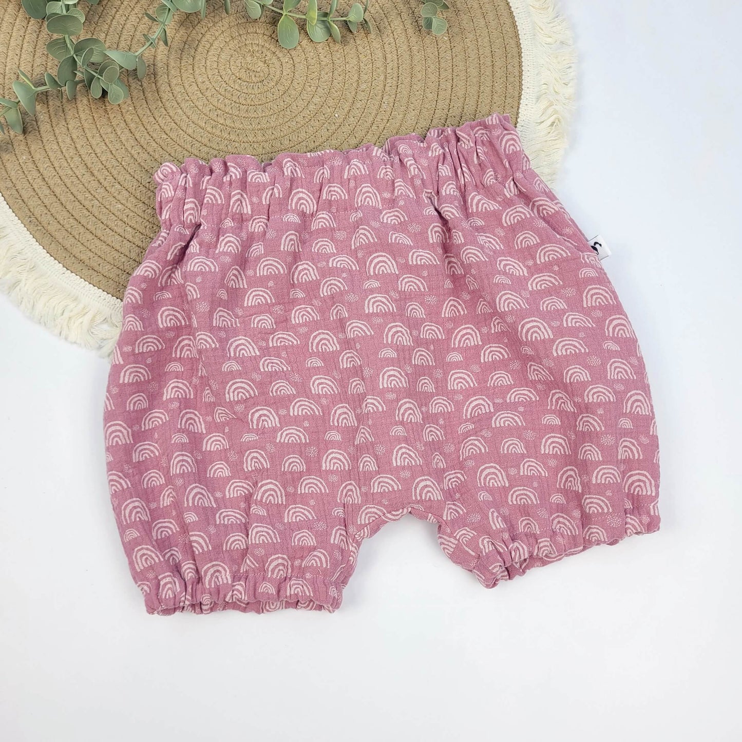 Musselin-Bloomers altrosa Regenbogen Gr. 86/92