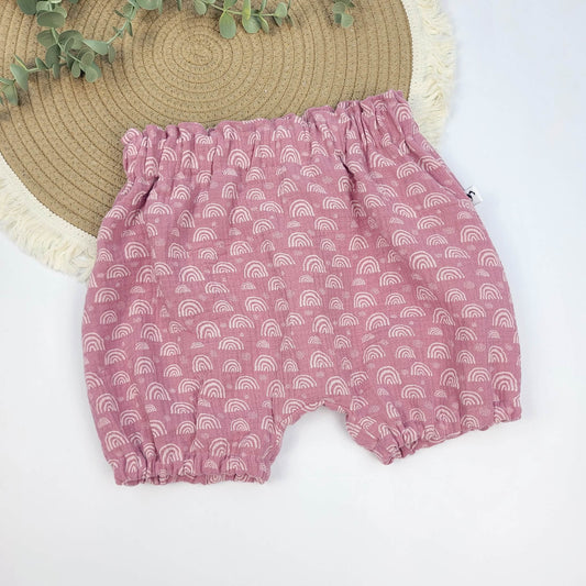 Musselin-Bloomers altrosa Regenbogen Gr. 86/92