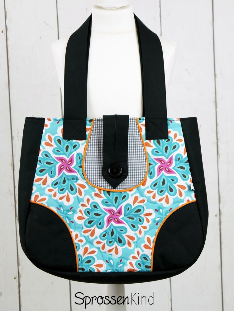 Shopper schwarz/Blumen