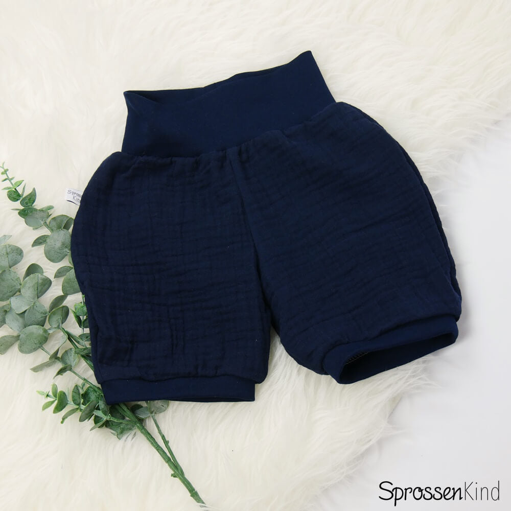 Kinder Musselin-Shorts marine