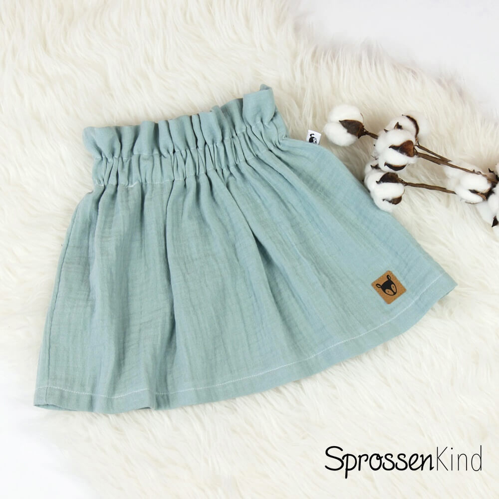 Paperbag-Rock Musselin mint