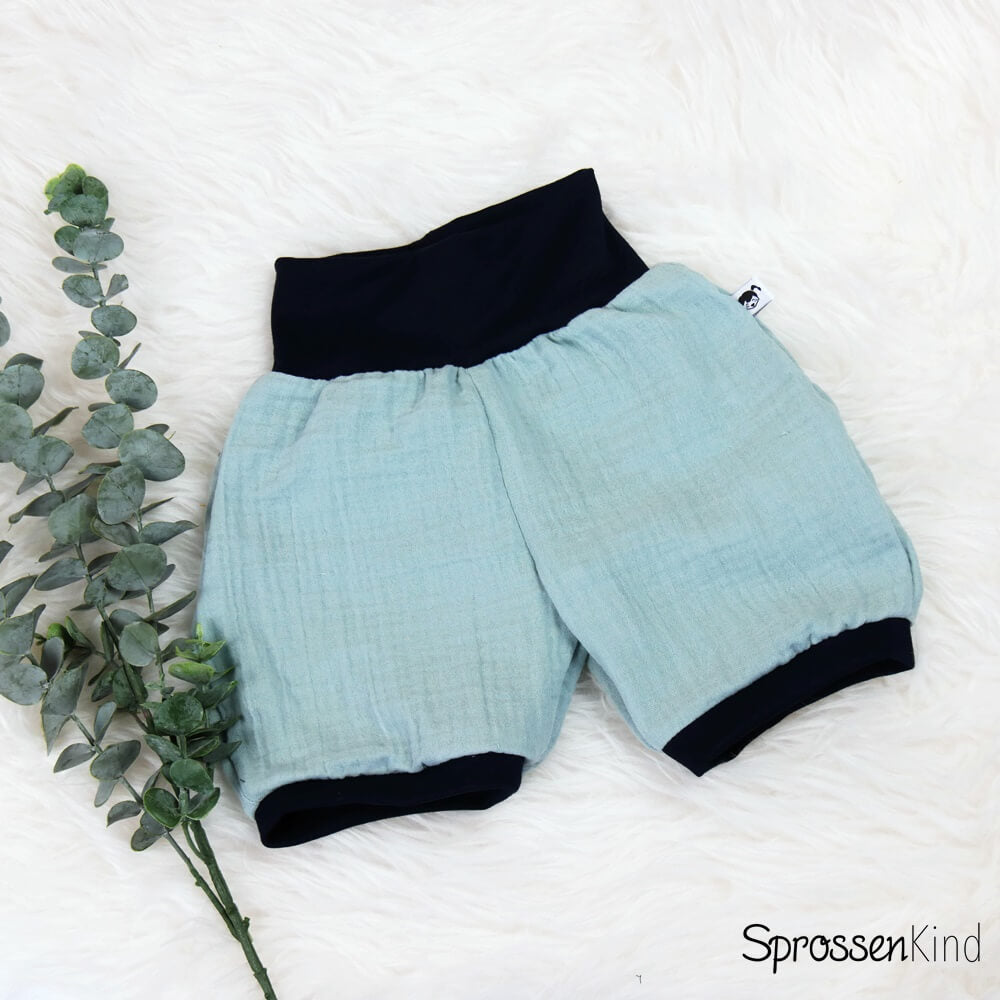 Baby Musselin-Shorts mint
