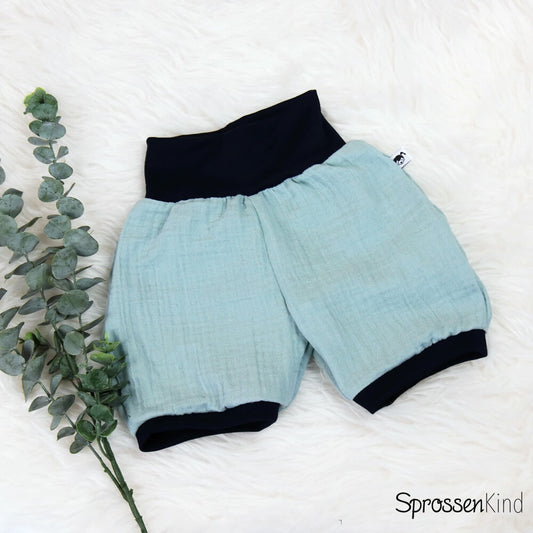 Baby Musselin-Shorts mint