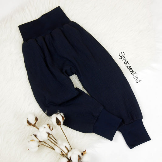 Baby Musselin-Hose marine