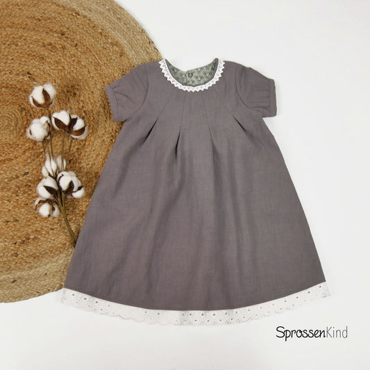 Leinenkleid grau Gr. 98/104