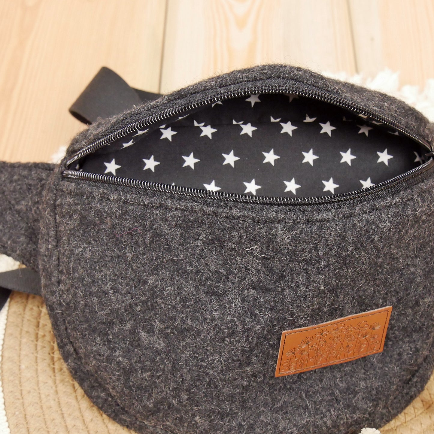 Bauchtasche Wollwalk Erwachsene anthrazit