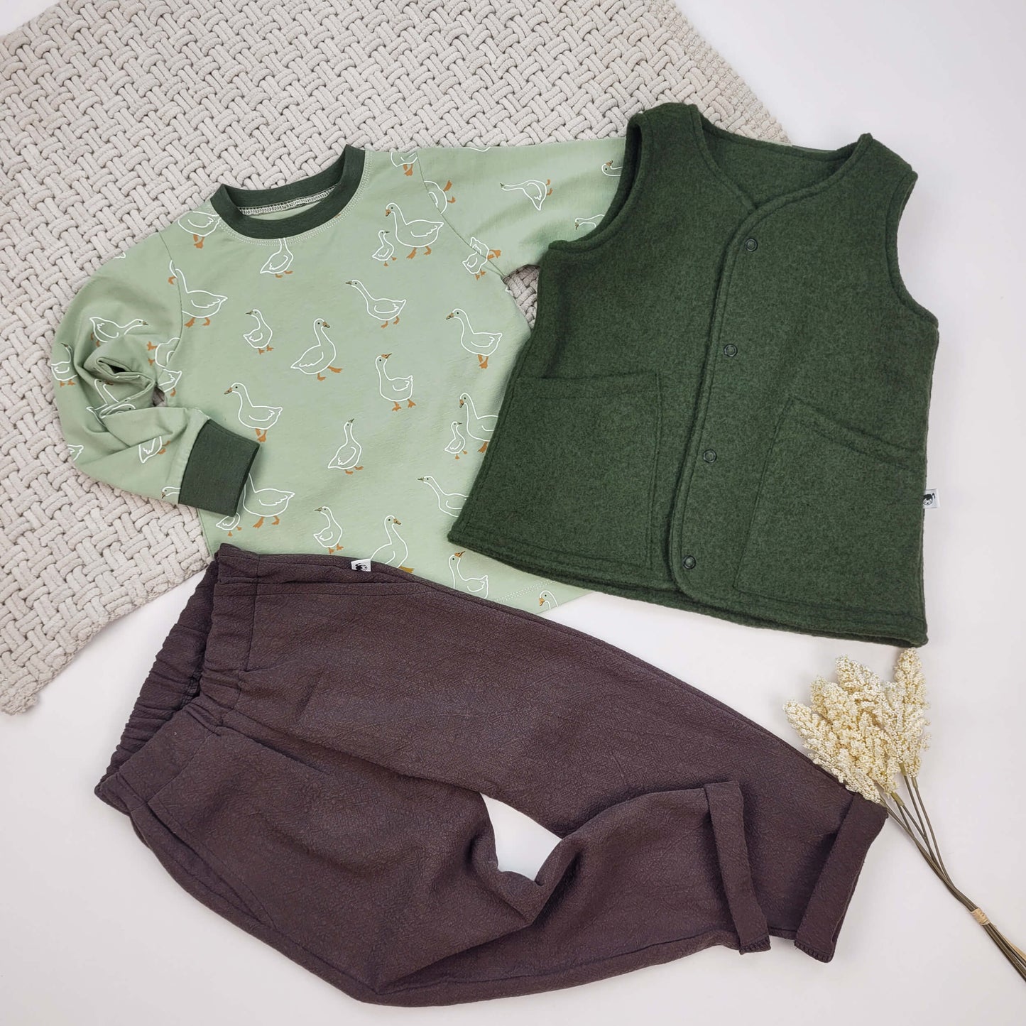 Set Gänse (Merinoweste)