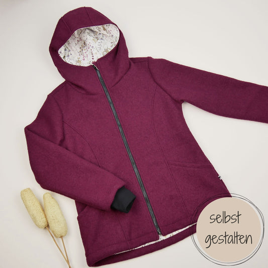 Damen-Walkjacke Nordlicht aus Wollwalk, individuell im Konfigurator gestaltet