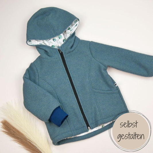 Kinderjacke Winterglück aus Wollwalk, im Konfigurator individuell gestaltet