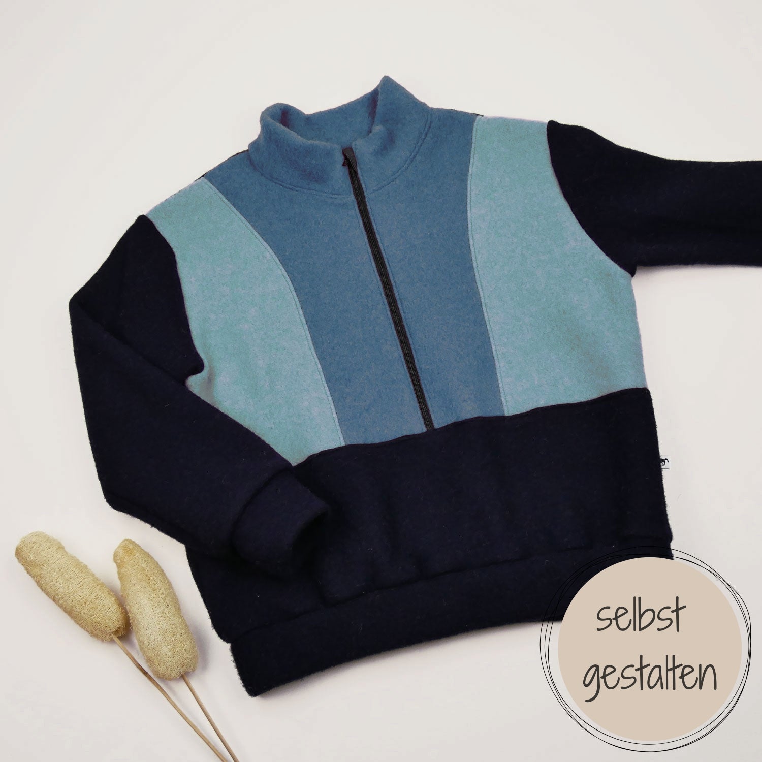 Wollfleece-Troyer für Kinder – im Konfigurator farblich und mit Details individuell gestalten