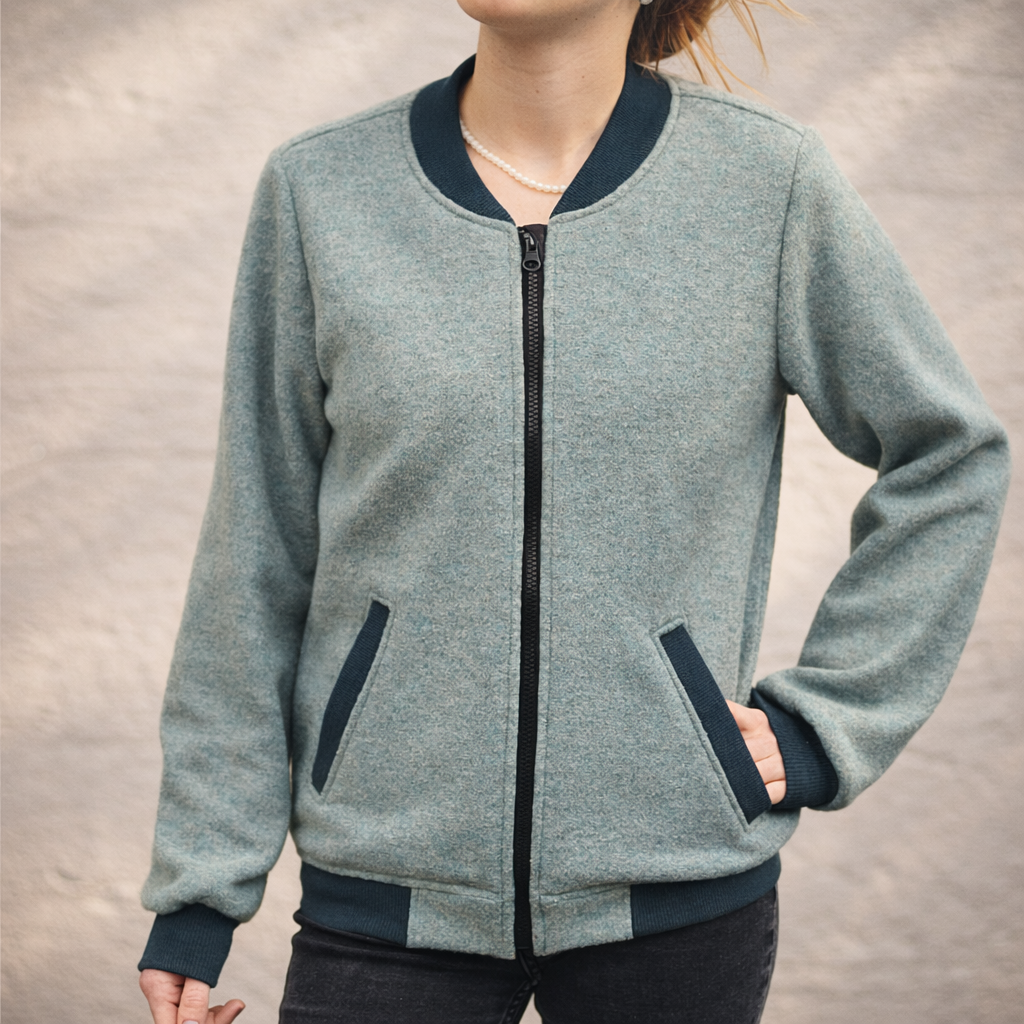 Merino College-Jacke Damen